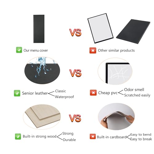 4.25 x 11 inches Leather Menu Holder Double Views - size: 4.25 x 11 inch/2 views/1 pcs