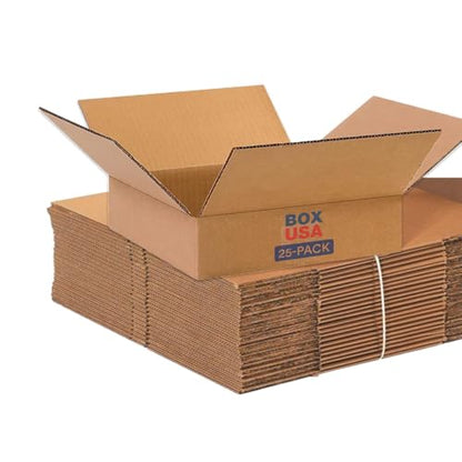 BOX USA Shipping Boxes Flat 16"L x 16"W x 6"H, 25-Pack | Corrugated Cardboard Box for Packing, Moving and Storage - size: 16x16x6