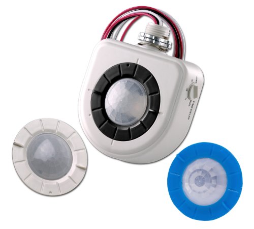 Leviton Occupancy Sensor, Fixture Mount, PIR, High Bay, 2 Interchangeable Lenses and Aisle Mask, 480V, No Neutral, OSFHU-I4W, White