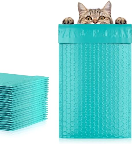 Poly Bubble Mailers, 4,25 x 7 Inch Teal Padded Mailers, Self Seal Shipping Envelopes, Lightweight Poly Mailer Bags, Waterproof Mailing Bags, Pack of 100 - color: Teal, size: 4,25" x 7" / 100 Pack