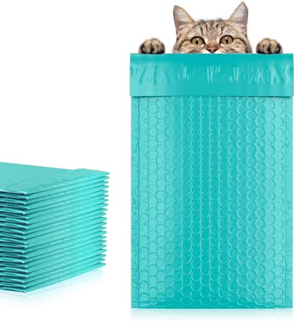 Poly Bubble Mailers, 4,25 x 7 Inch Teal Padded Mailers, Self Seal Shipping Envelopes, Lightweight Poly Mailer Bags, Waterproof Mailing Bags, Pack of 100 - color: Teal, size: 4,25" x 7" / 100 Pack