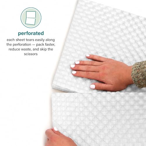 Elementree Paper Bubble Wrap Sheets for Packing, Moving, & Shipping - 12" x 12" x 250' - Eco-Friendly White Bubble Paper - Recyclable Cushioning Wrap - Made in the USA (01944) - size: 12" x 12" x 250' White