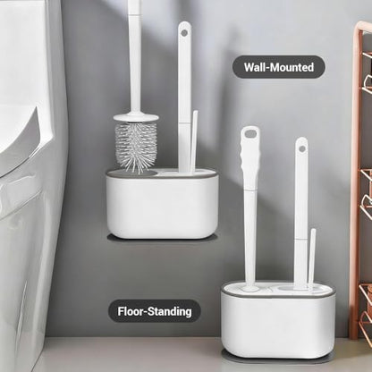 Toilet Brush Set, Bathroom Accessories, Toilet Bowl Cleaners, Deep Cleansing Multifunctional Hanging Toilet Brush Set for Bathroom(Pearl White) - color: Pearl White