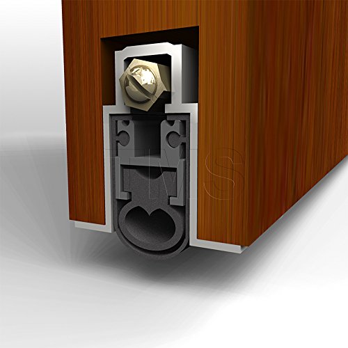Automatic Door Bottom - Under Door Seal with Double Neoprene Bulb Seal - 1" Drop - 36" Mortised Automatic Door Sweep.