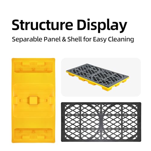 Drum Spill Containment Pallet | 2000Lbs Heavy-Duty Leakproof Tray with Forklift Pockets | 48"x24"x4" for Garage Basement Industrial Storage