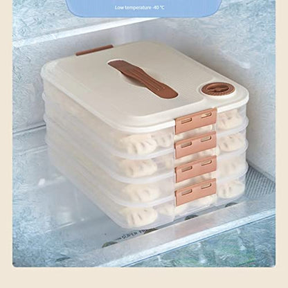 MANHONGYU 4-layer Food Storage Containers,Plastic Cookie Containers,Stackable Cookie Carrier, Dumpling Storage Box