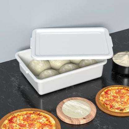 3 Pack Food Service Bus Tubs with Lids, 13 L Plastic Meat Mixing Tub
