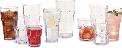 Carlisle FoodService Products Louis Clear Tumbler Short Glass for Restaurants, Catering, Kitchens, Plastic, 6 Ounces, Clear, (Pack of 24) - size: 6 Ounces, style: 24 Pack