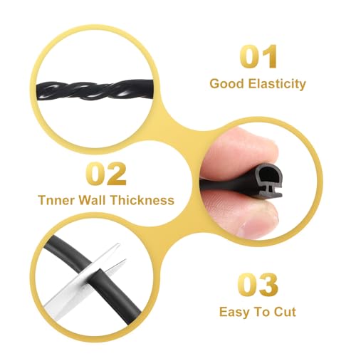 PATIKIL Window Weather Stripping Door Seal, 5/16" Wide Bulb Bubble TPE Weatherstrip Seal for 0.3" Slot Door Frame Window (10 m/33 ft, Black) - size: 0.3"