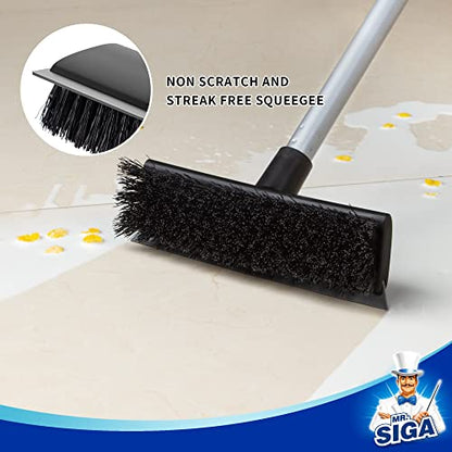MR.SIGA Floor Scrub Brush with Long Handle for Cleaning Cleaning Bathroom - size: 8.7 x 48.4 inch