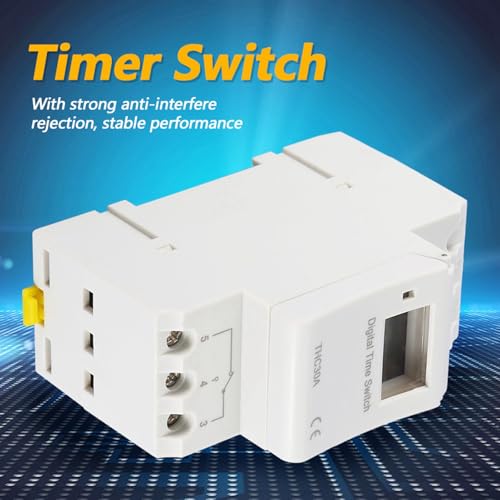 YWBL-WH DIN Rail Timer Switch, 30A LCD Programmable Multi-Voltage