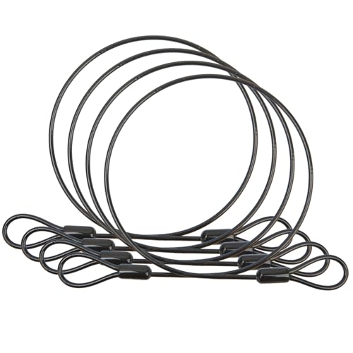 1/8" Travel Security Cable Lock, 7×7 Braided Steel Wire with Double Loops, PVC-Coated Anti-Theft Cable for Luggage, Backpack & Outdoor Gear, Black, 3.3 ft, 4 Pack - color: Black, size: 3.3FT-4PACK