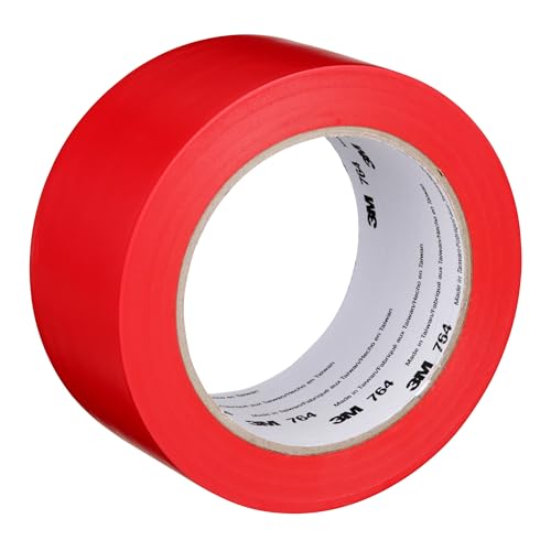 3M General Purpose Vinyl Tape 764, Red, 2 in x 36 yd, 5 mil, 1 Roll - color: Red, size: 2 in x 1296 in