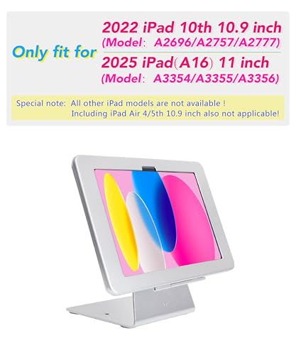 Desk Anti-Theft stand Holder for iPad 11"(A16)11th Gen/10.9"10th Gen(Silver