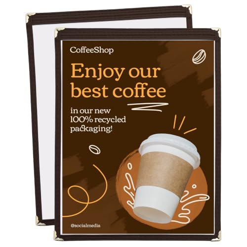 2Pcs 8.5 x 11" Menu Covers, 1 Page Transparent Restaurant Menu Cover - size: 1 Page