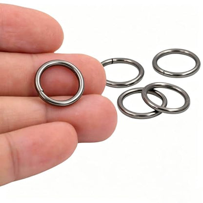 1/2'' Metal O-Ring Buckle Connector Round Loops Non Welded for Bags Webbing Purse and Belt Straps, Gunmetal, Pack of 150 - color: Gunmetal X 150 Pcs