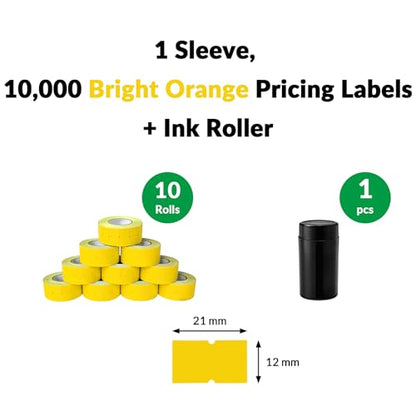 NATURALABEL 10,000 Bright Orange Price Gun Labels (Blank) - color: Bright Orange