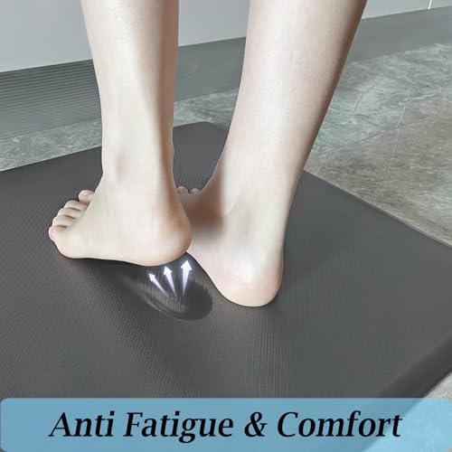 Artnice 0.75" Thick Anti Fatigue Kitchen Mats, Memory Foam Kitchen Rugs - color: Grey, size: 47.2"L x 20"W x 0.8"Th