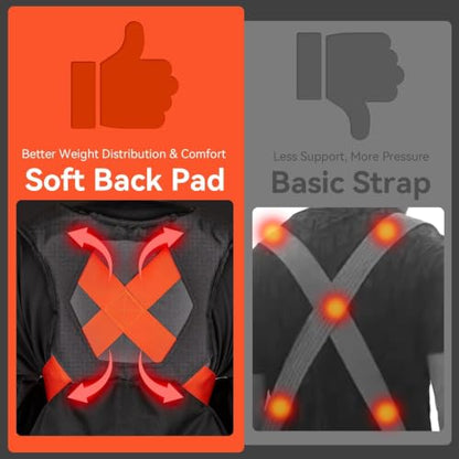 Moving Straps for Lifting, with Back Support for 2 Person - color: RED
