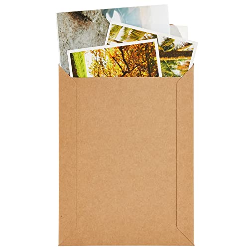 100 Pack Rigid Mailers 6x8 - Sturdy 450 GSM Self-Adhesive Kraft Paper Cardboard Envelopes for Mailing Photo, Documents, Gift Cards, CDs, Art Prints