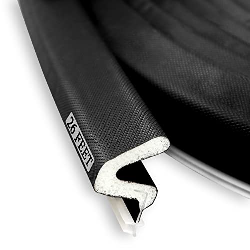 LSGCQ Kerf Weather Stripping for Door Seal Strip, 26 Ft, Black - color: Black, size: 26 Ft