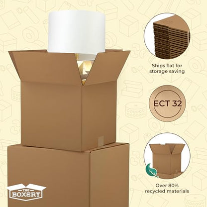 The Boxery 4"x4"x9" Corrugated Cardboard Boxes 50-Pack - size: 4 x 4 x 9"