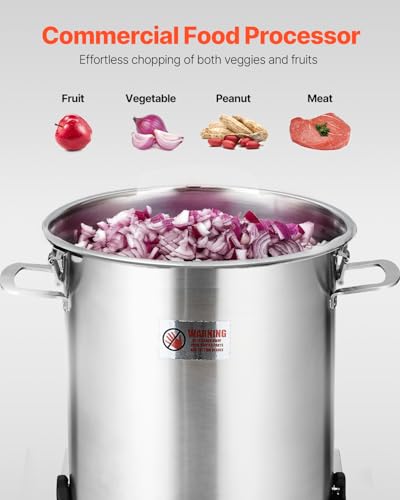 VEVOR Food Processor & Vegetable Chopper, 19 Quart Food-Grade Stainless Steel Food Processor Chopper with S-Curve Blade and Scraper, Ideal for Chopping Vegetables, Fruit, Grains, Nuts