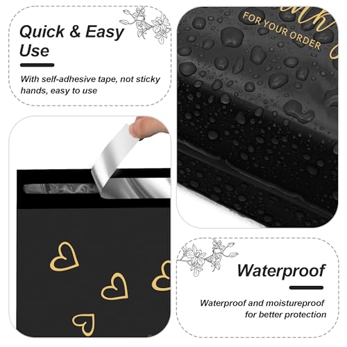 JinRuiKJ Thank You Poly Mailers 6x9 Inch, 100 PCS, Black - color: Black, size: 6*9inch 100pcs