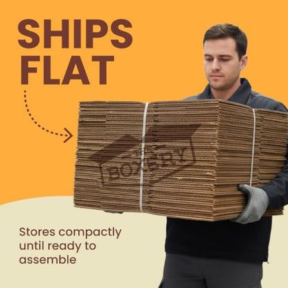 The Boxery 5"x5"x3" Corrugated Cardboard Boxes 50-Pack - size: 5 x 5 x 3"