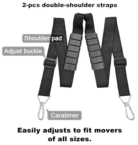 Shoulder Moving Straps With Cargo Tie Down, Move, Lift, Carry, Lashing and Secure for Safe and Efficient Moving of Heavy Objects, Furniture, and Appliances - 2 Person - color: 2 Person Moving Straps