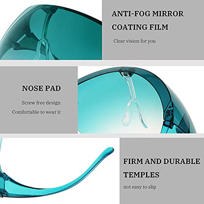 FEISEDY Full Face Shield Sunglasses – Anti-Fog UV400 Mirror Visor - color: 004 Gradient Green