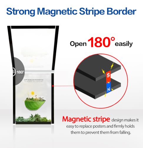 Acrylic Sign Holder 8.5 x 11 Wall Mount, Magnetic Sign Holder, Black - color: Black, size: 20 Pack 8.5" x 11"