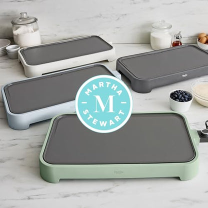 Martha Stewart 12"x 22" XL Electric Griddle, Ceramic Nonstick Flat Top - color: Linen Cream