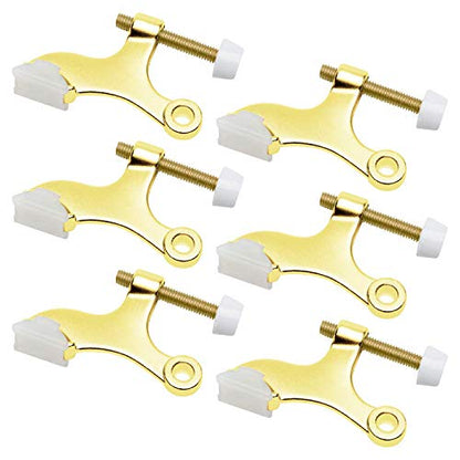 Nuk3y Hinge Pin Heavy Duty Adjustable Door Stop (6 Pack, Polished Brass) - color: Polished Brass, size: 6 Pack