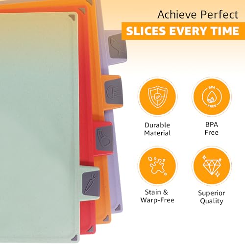4-Piece Non-Toxic Cutting Board Set 12"L x 9"W with Premium Scissors and Holder (Tall Silver) - color: Tall Silver