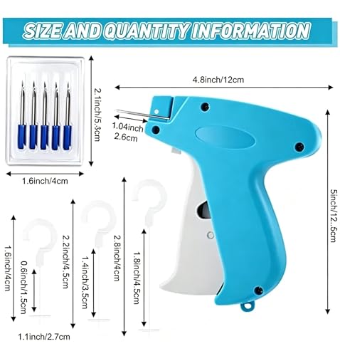 Price Tagging Guns for Clothes，Stitch Gun Quick Clothing Fixer，Sewing Kit Includes 2000 Fasteners & 5 Needle (BQQ-Blue)