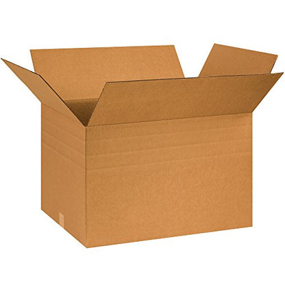 BOX USA BMD261816 Multi-Depth Corrugated Boxes, 26"L x 18"W x 16"H, Kraft (Pack of 10) - style: Multi-Depth