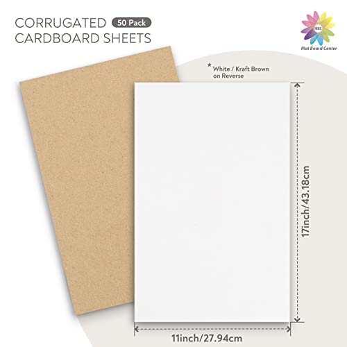 Mat Board Center, 50 Pack 11x17 Inch Corrugated Cardboard Sheets - color: 50 Pack, size: 11x17