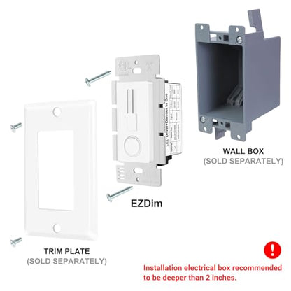 Greencycle 60W 12V LED Driver and Dimmer Switch,Compatible with Only 12VDC LED Strip Lights and Fixtures,Single Integrated Unit, Converts 120V AC to 12V DC, Neutral Wire Required, ETL - color: 12V Strip Driver Dimmer