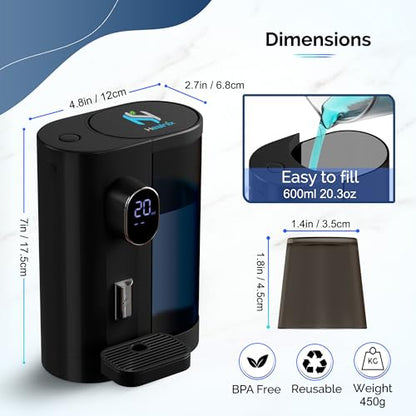 Automatic Mouthwash Dispenser for Bathroom: 20.3Oz Mouth Wash Dispensers with Magnetic Cup Holder, 4 Levels, Wall Mounted, Electric Auto Mouthwash Dispenser for Kids Adults (Black) - color: Black