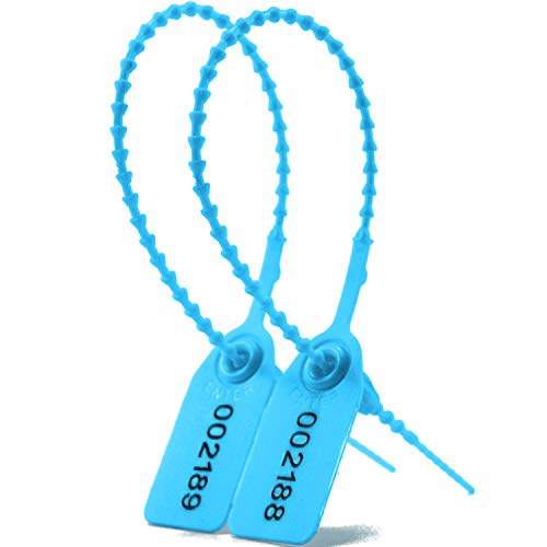 1000 Numbered Plastic Tamper Seals, Zip Ties for Fire Extinguishers Pull Tite Security Tags Numbered Disposable Self-Locking Signage Tie 250mm Length (1000 PCS, Light Blue) - color: Light Blue, size: 1000 PCS