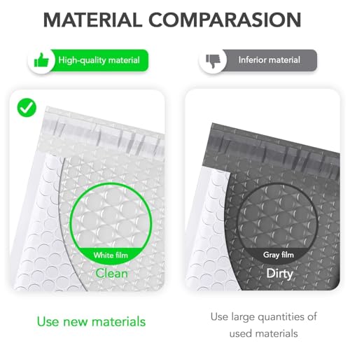 Fuxury Bubble Mailers 6x10 Inch White 50 Pack Padded Envelopes #0 - color: White, size: 6x10" 50PC