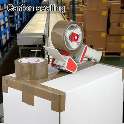 BOMEI PACK Heavy Duty Tape Gun and Dispenser with 6 Brown Packaging Tapes. Brown Packaging Tape 1.88 Inch X 55 Yards with Metal Tape Gun Dispenser for Moving Boxes,Warehouse Or General Packing Uses - color: Brown