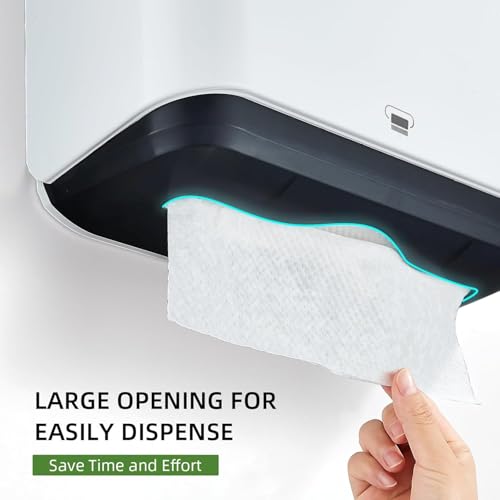 Multifold Wall Mount Paper Towel Dispenser for Bathroom,No-Drill, White - color: 5859-white, size: 210 Sheet