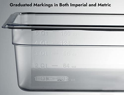 CURTA 6-Pack 1/2 Size 4" Deep NSF Polycarbonate Food Pans | Dishwasher & Freezer Safe Clear Container for Prep Tables, Buffet, Salad Bar, Commercial & Home Kitchen - color: 1/2 Size, size: 4" Deep