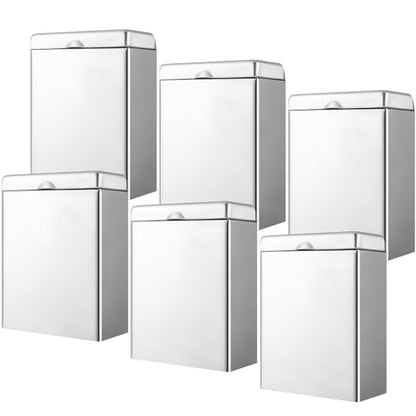 Tioncy 6 Pcs Sanitary Napkin Receptacle Wall Mounted,Sliver - color: Sliver