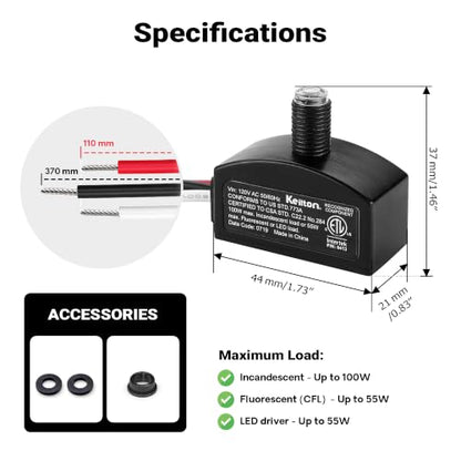 120V AC Dusk to Dawn Photocell Light Sensor, Outdoor Hard-Wired - size: 120V 1 Pack