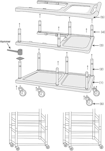 3 Tier Utility Cart Heavy Duty 330lbs Capacity Rolling Service Cart Utility Carts with Wheels Storage Cart Restaurant Supplies Great for Hotel,Kitchen,Laundry Room,Siz:41x18.3x37 - size: 41X18.1X37IN