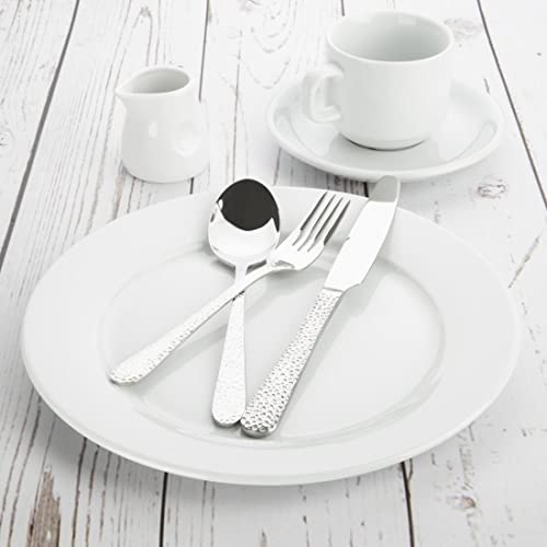 White Porcelain Plates with Wide Rim - 12 Pack by Olympia