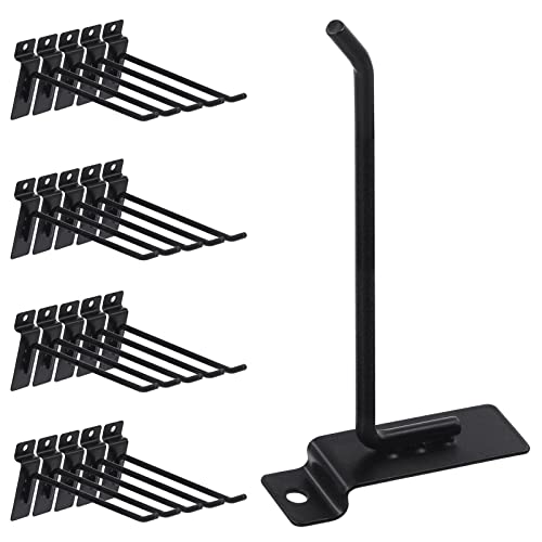 Swpeet 20Pcs 6 Inch Heavy Duty Slatwall Hooks Assortment Kit, Slatwall Accessories Slatwall Panel Hooks Garage Organization Slat Wall Hook Pegboard Gridwall for Retail Black - size: 6 Inch